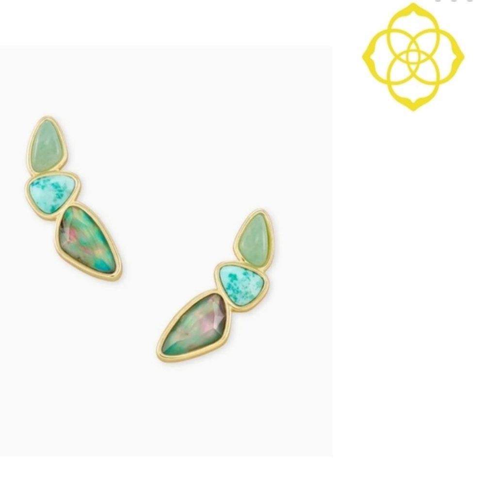 Kendra Scott Ivy Ear Climber Earrings | Sea Green